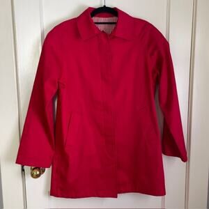 J.G. Hook Vintage Red Coat Jacket Gingham Lined Preppy Classic Womens S